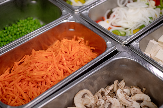 Vegetables at an OHIO dining court.