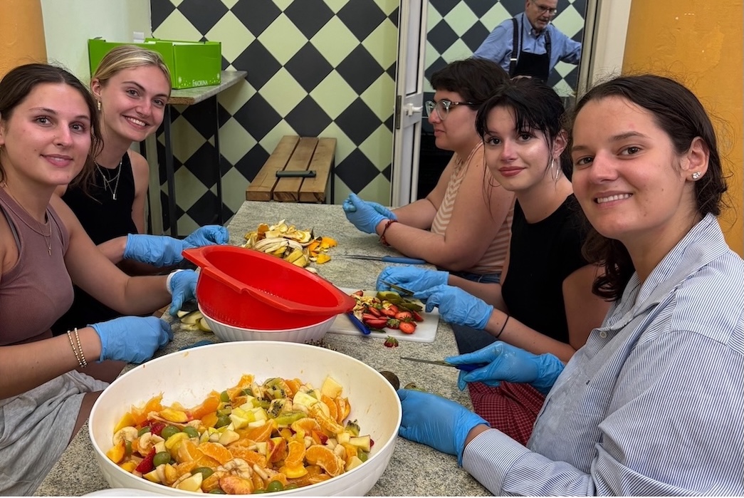(Left-to-right) Sydney Lyons, Lola Morana, Gaia Pintaldi (Exedra Assistant), Nina Motter, and Gabrielle Mariani.