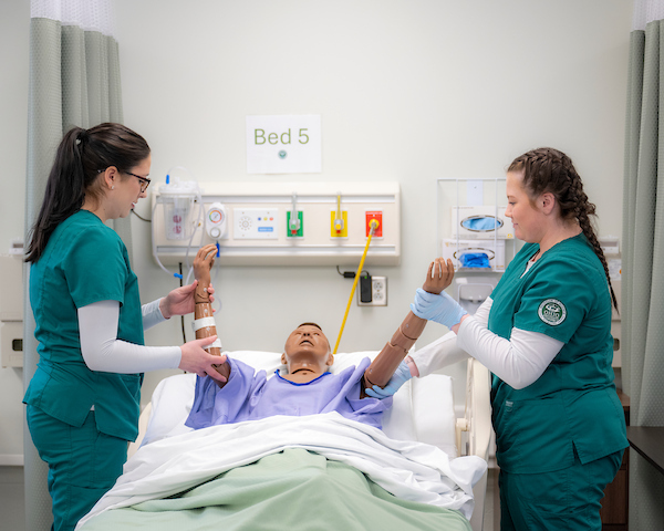 Students engage in OHIO's nursing program. 