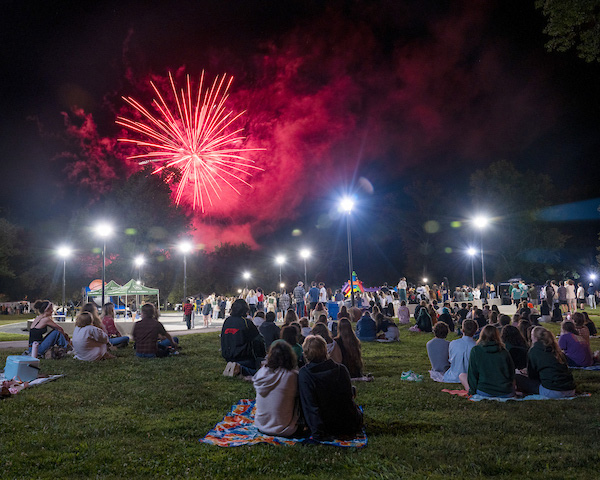 Fireworks over the Bobcat Block Party