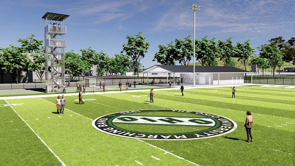 A rendering of the new Marching 110 practice field