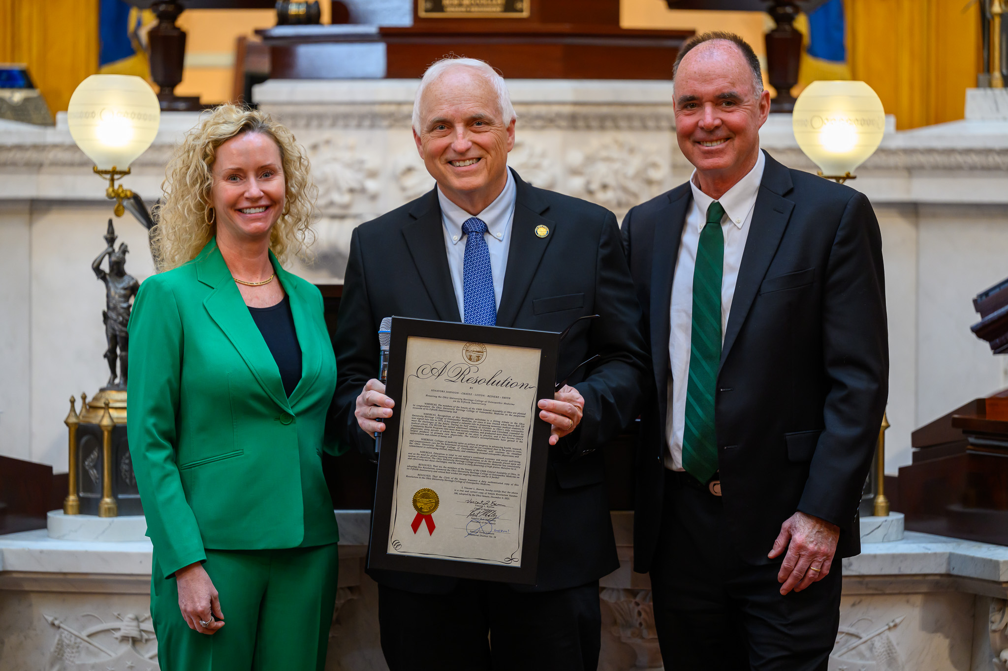 Ohio General Assembly honors 50th anniversary of Ohio University Heritage College of Osteopathic Medicine