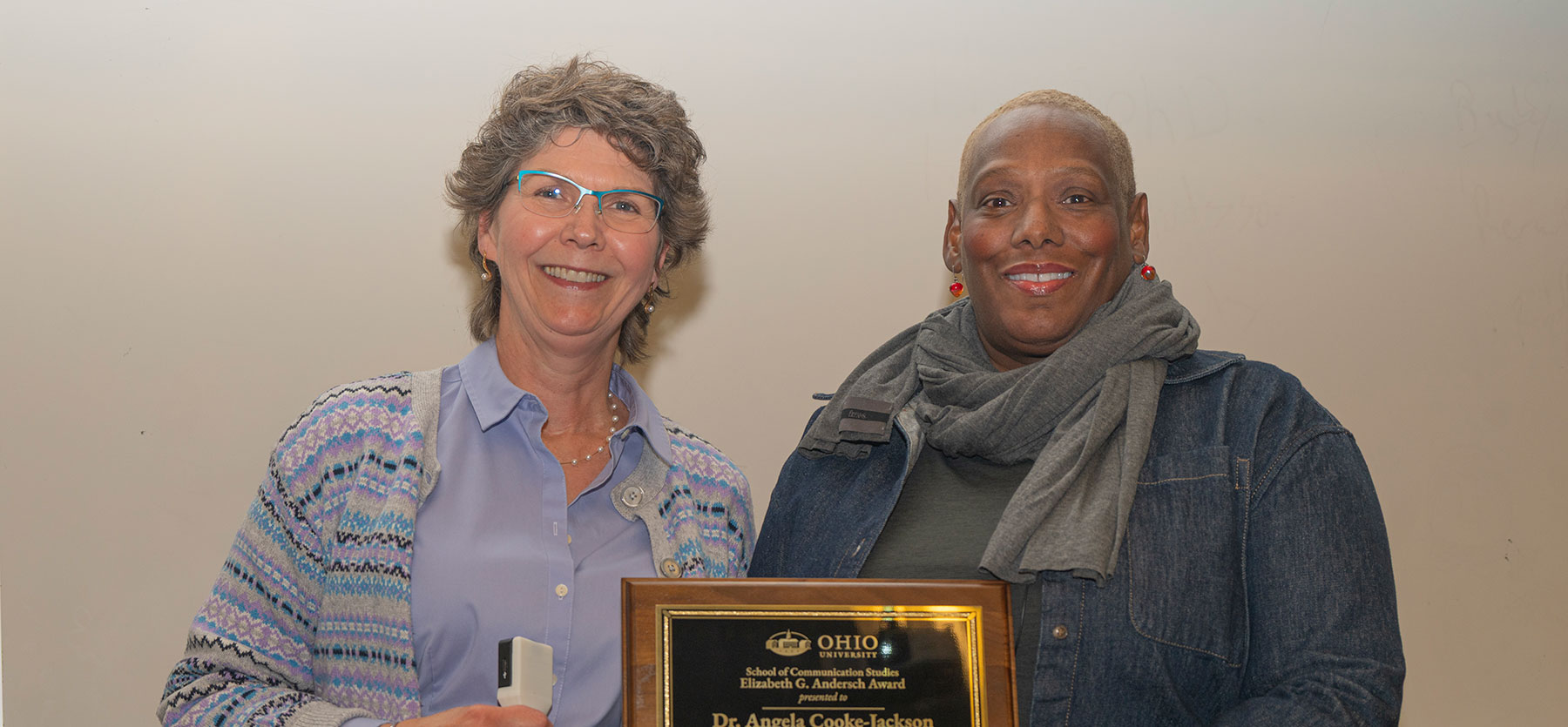 Angela Cooke-Jackson accepts 2026 Andersch award.