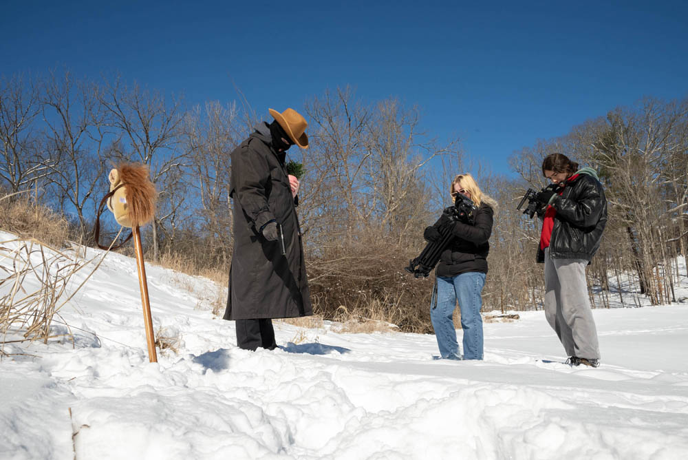 Students on a film set