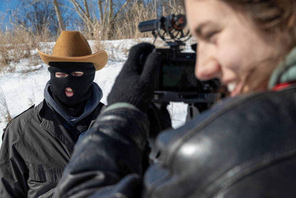 Students on a film set