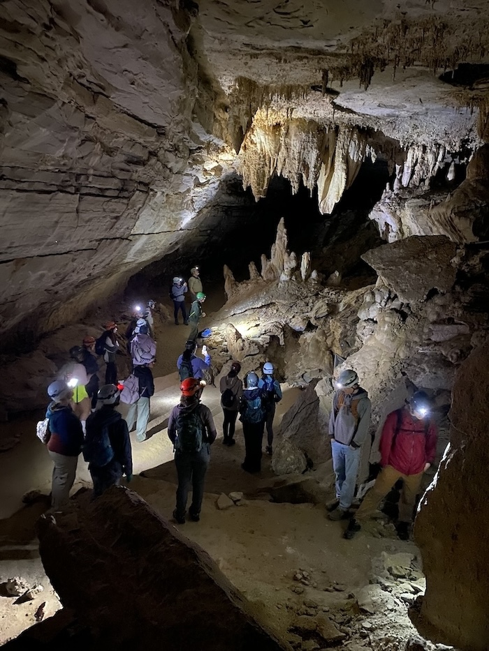 A group explores in Mammoth Cave