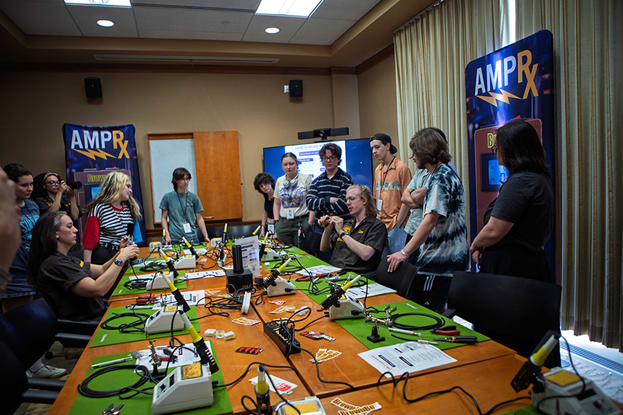 MIS 2026 breakout sessions were wide-ranging. In this session presented by AmpRx got hands-on experience learning the essential skill of soldering, while discussing careers in the music product side of the industry.