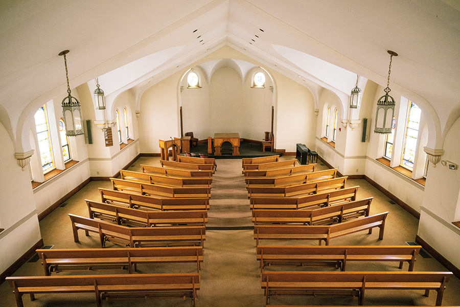 The sanctuary of the former Buchtel church