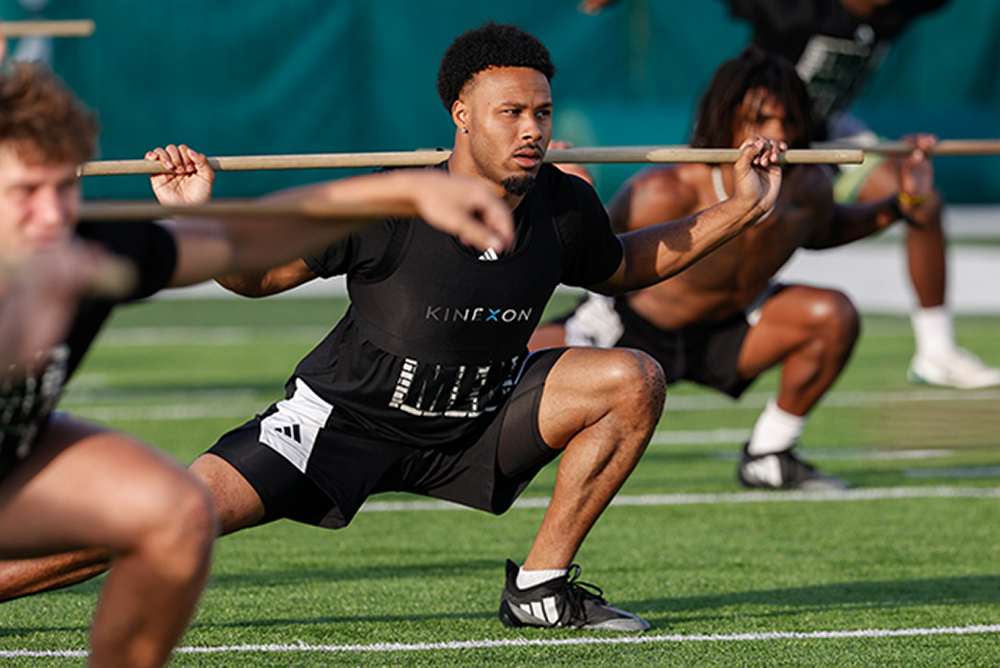 Ronald Jackson during an OHIO football practice at Peden Stadium