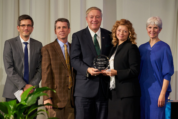 Debra Budiani-Saberi accepts her award