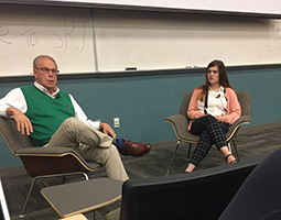 Former Ohio Gov. Ted Strickland takes questions from the audience at a recent meeting of Ohio University’s chapter of the Society of Professional Journalists.