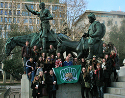 Ohio University students who participated in the last Spring Semester in Toledo, Spain Program pose for a photo during the program.