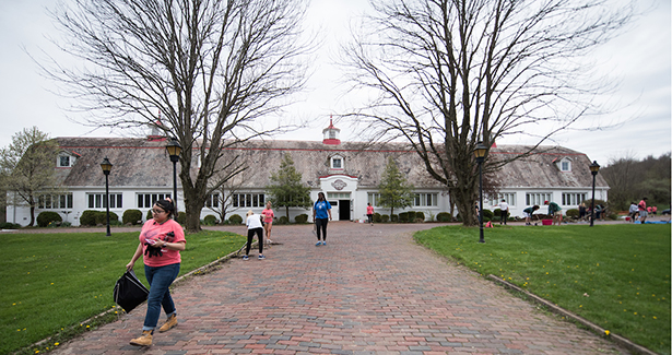 A large group of Athens Beautification Day volunteers spent the day tending to the grounds around the Dairy Barn Arts Center.