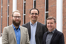 Student Will Horner, left, is pictured with Dr. Lucas Borges, center, and Dr. Andy Trachsel.