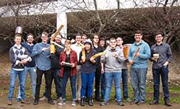 The members of the 2017-2018 Ohio University Percussion Ensemble.