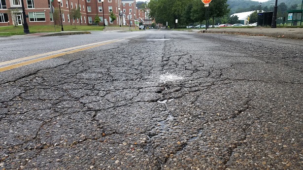 Damaged roadway