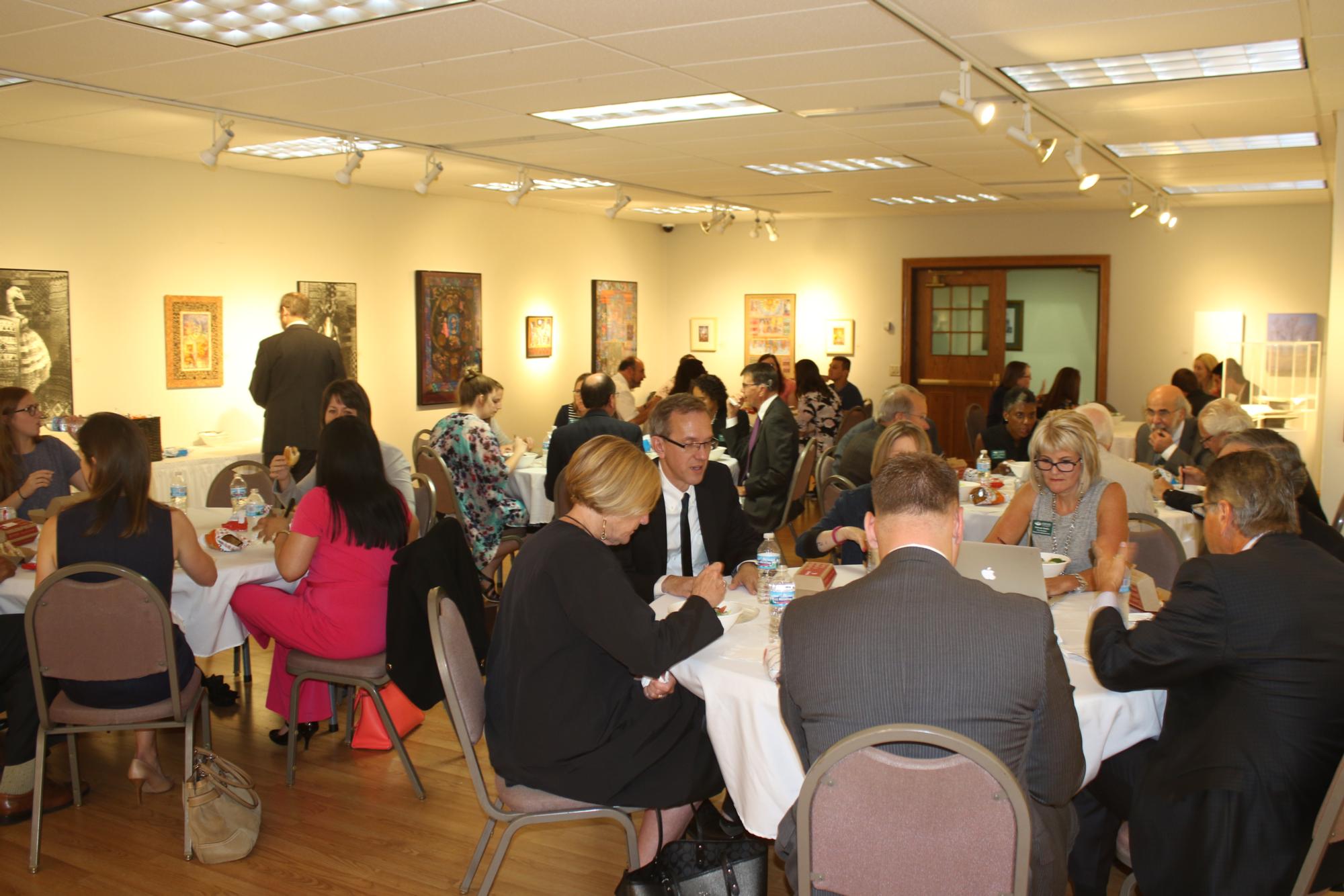 OHIO Board of Trustees socialize with Chillicothe campus students during lunch on June 21