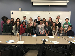 Students from Ohio University's Russ College of Engineering and Technology pose for a photo with Sara Safari.