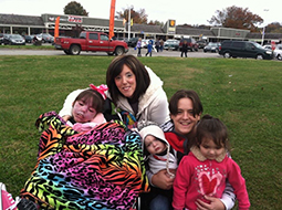 Student John Delawder with his family.