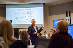 Brad Cohen gives introductory remarks to attendees during the 2018 Ideation Event.