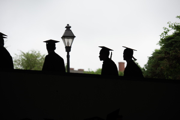 Students participate in undergraduate commencement ceremonies.