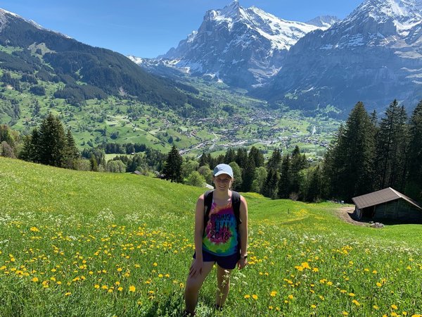 Sydney Pence on a hike from Grindelwald to Lauterbrunnen, Switzerland. 