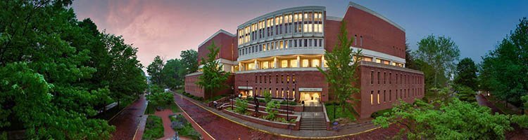 This panoramic digital print of Ohio University’s Vernon R. Alden Library was taken by OHIO alumnus Thomas R. Schiff, BBA ’70.