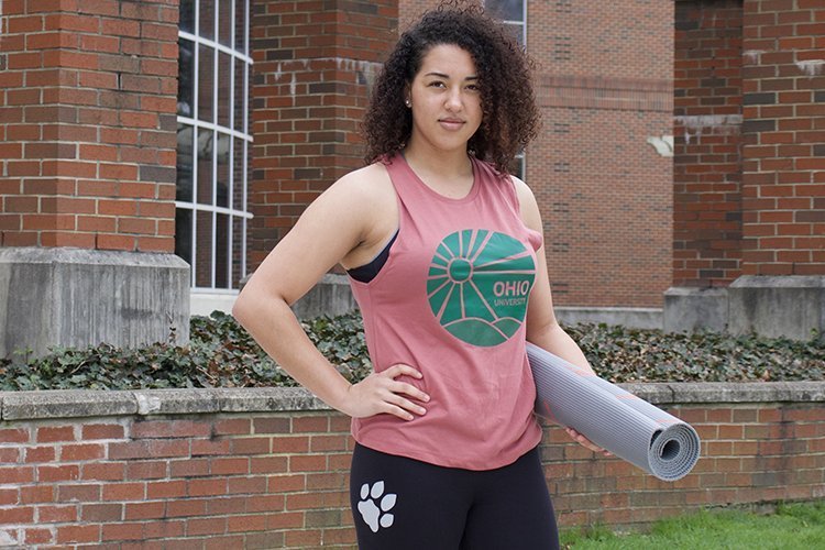 Pictured is the Women’s Ohio University Sunrise Muscle Tank, part of The Bobcat Store’s spring collection.