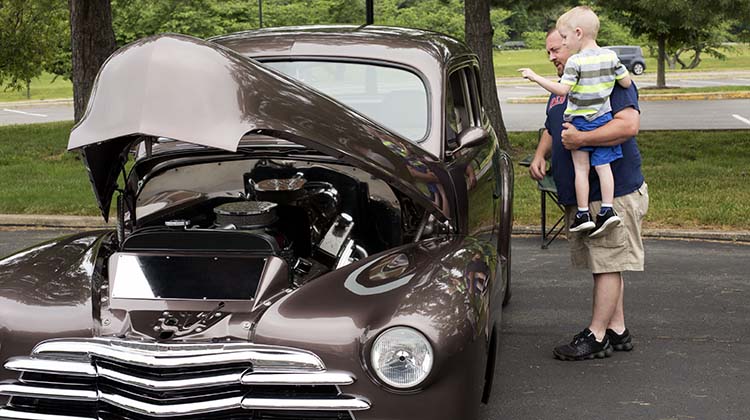 Vintage cars on display during the 2017 On The Green Weekend