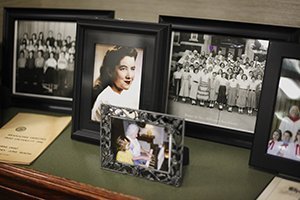 A recent luncheon held to celebrate and connect the donors to and first recipients of the Isabel Courtney Hall Music Education Scholarship featured a pictorial display of Hall’s life and accomplishments.