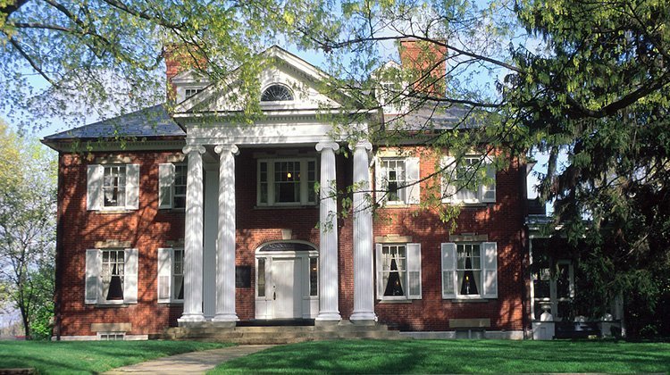 Pictured is Ohio University's Konneker Alumni Center, home of the OHIO Alumni Association.