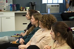 Margaret Boyd Scholars listen as Betsy Ross gives them advice in their journeys to professional success, personal happiness and becoming women who will do great things.