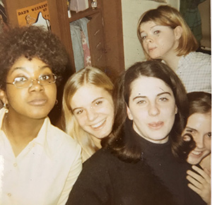 Renee (Mayo) Jackson (far left) is pictured with fellow Ryors Hall residents Leslie Fuller, Mellen (Monaghan) Reckman, Birti Hardie and Mary Adams.