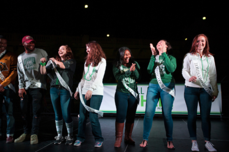 The Homecoming Court is introduced on stage at the 2016 Yell Like Hell Pep Rally. 