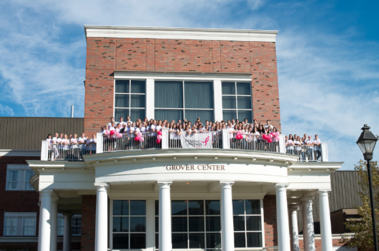 Participants pose for a photo for the 2015 Race for the Cure Walk in Athens.