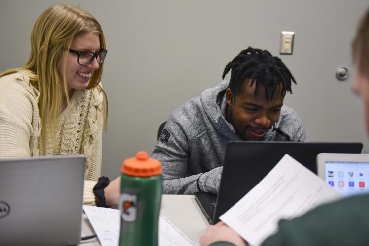 Students study in the Sook Center.