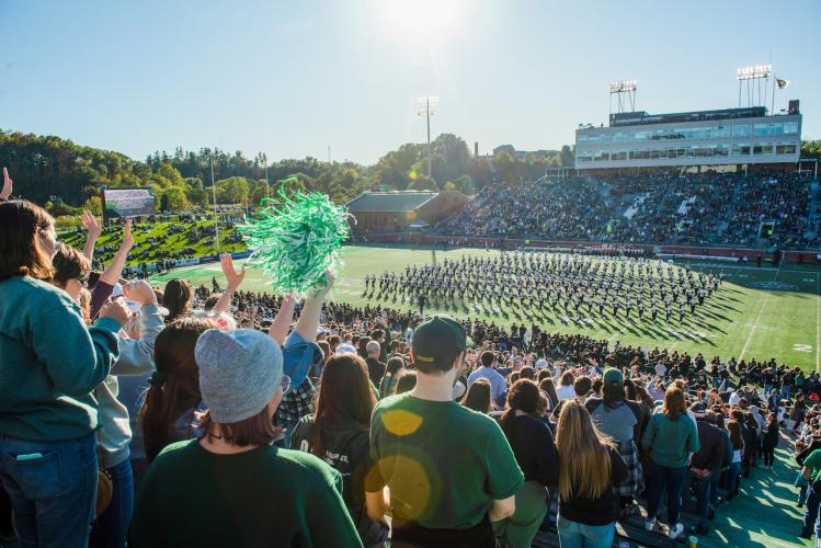 Football crowd cheering for Bobcats