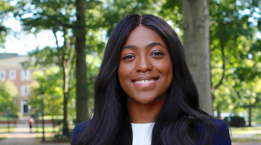 Sierra Smith is pictured on Ohio University's College Green.