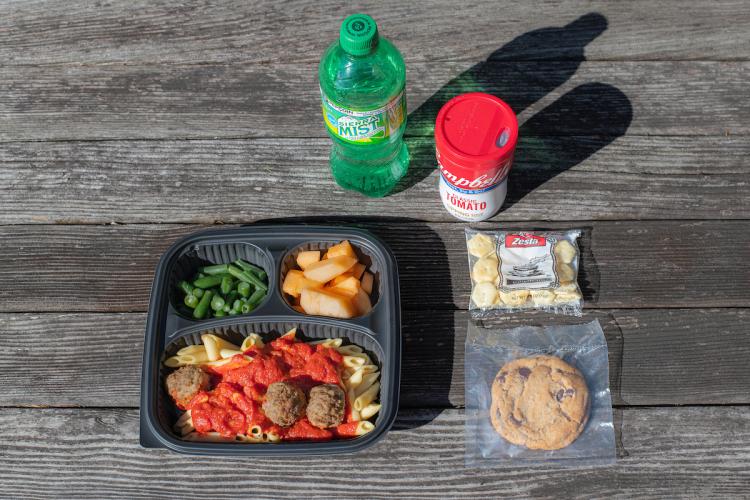 A sample dinner delivery from Culinary Services.