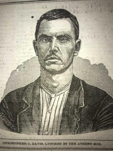 A newspaper image of Christopher Davis