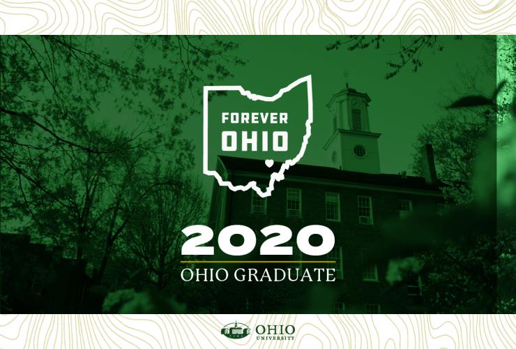Forever OHIO and 2020 OHIO Graduate graphic with Cutler Hall background