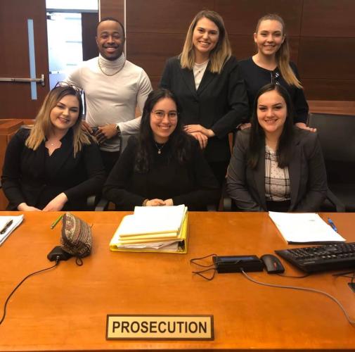 OHIO students participating in mock trial team 