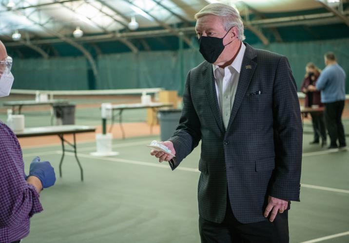 President Nellis at testing center