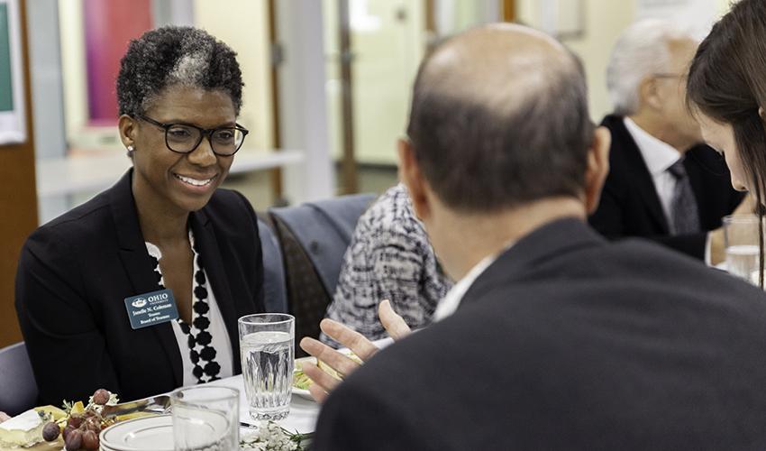 Janelle Coleman, BSJ ’95, was appointed to the Ohio University Board of Trustees in May 2013. Seven years later, she was elected chair of the University’s governing board. 