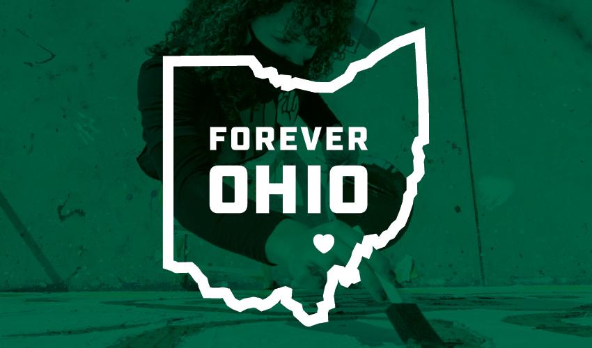 Pictured is the "Forever OHIO" image featured on the cover of the spring 2021 issue of Ohio Today, Ohio University's alumni magazine.