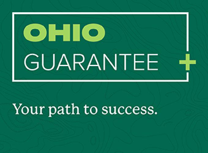 Graphic that reads "OHIO Guarantee +" on the top and "Your path to success" on the bottom.