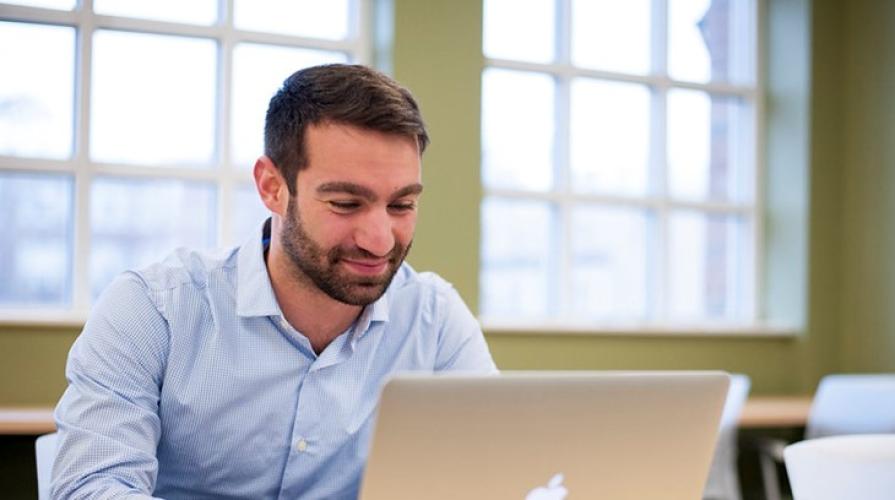 Man working on laptop