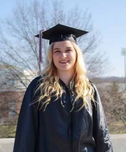 Josie Lott in a graduation cap and gown