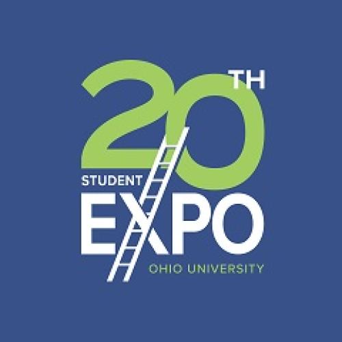 A graphic design for the 20th Student Expo at Ohio University