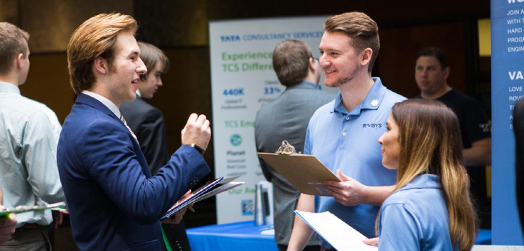 Students participating at the annual Russ College Spring Career fair